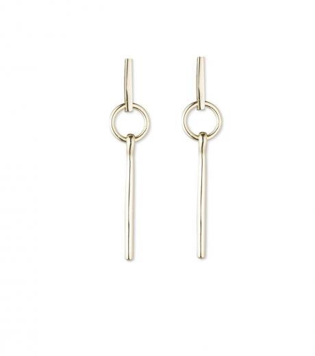 gold linear drop earrings