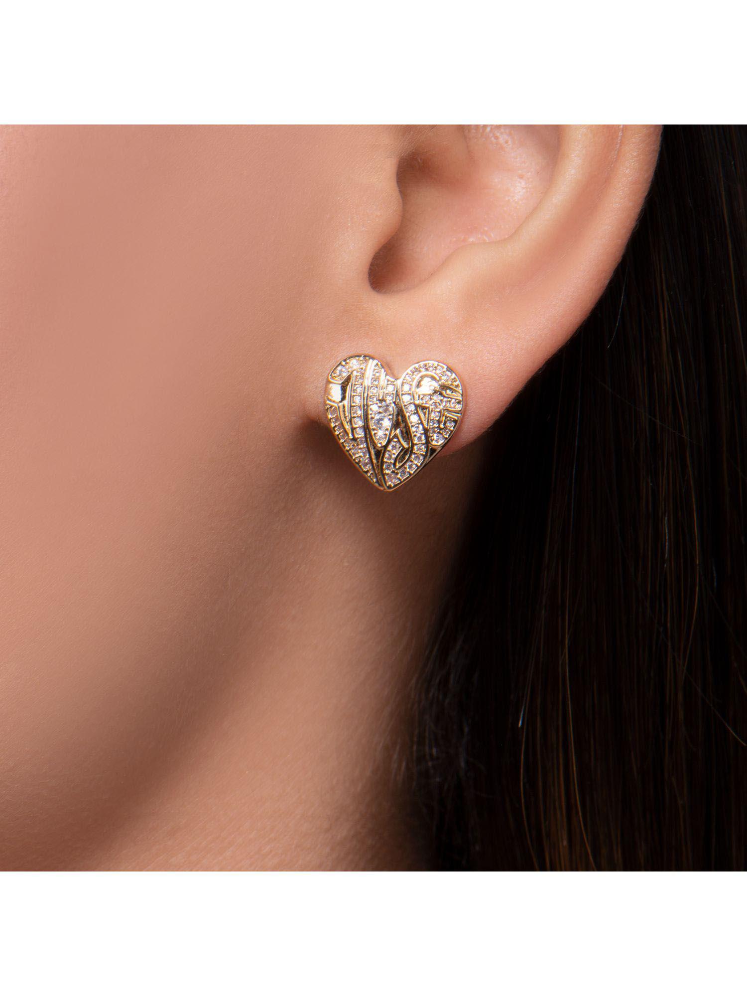 gold logo amore earrings