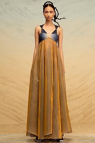 gold lurex tulle & organza dress