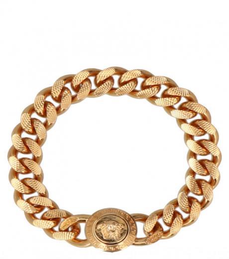 gold medusa chain bracelet