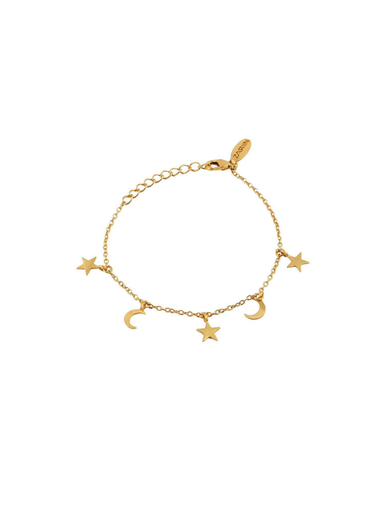 gold midnight magic gold plated star celestial moon bracelet