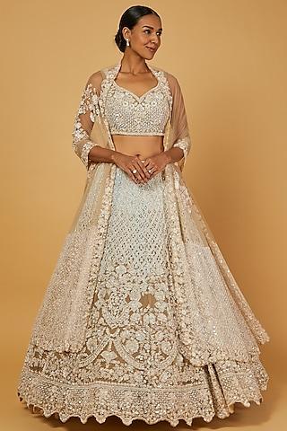 gold net sequins embellished lehenga set