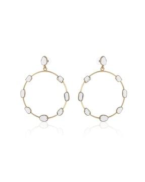 gold-plated aiyna mirror-embellished hoops