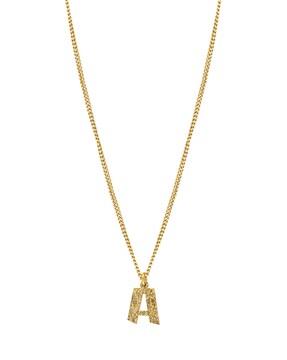 gold-plated alphabet a pendant with chain