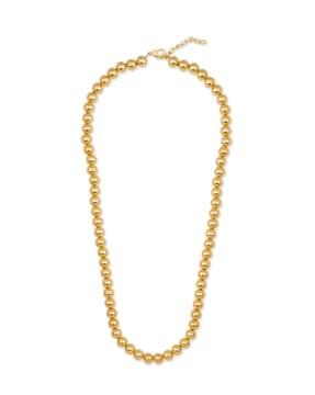 gold-plated beaded long necklace