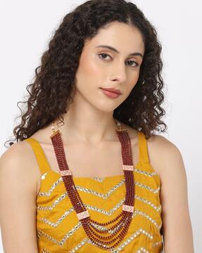 gold-plated beaded necklace - nk4158m