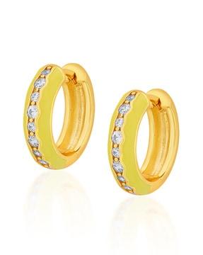 gold-plated chartreuse hoop earrings