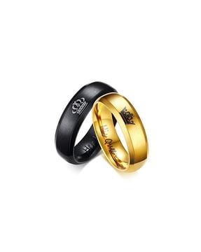 gold-plated couple ring set