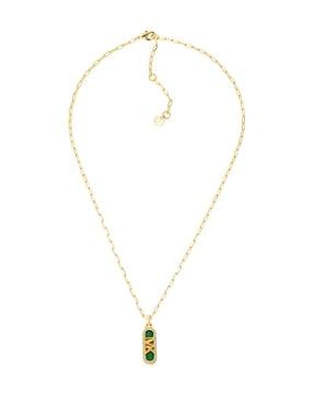 gold-plated dual pendant necklace