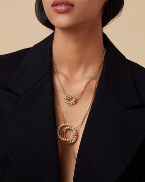 gold-plated emerge long necklace