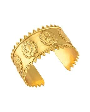 gold-plated ethnic cuffed bracelet