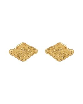 gold-plated floral engraved cufflinks