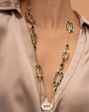 gold-plated glimmer asymmetrical necklace