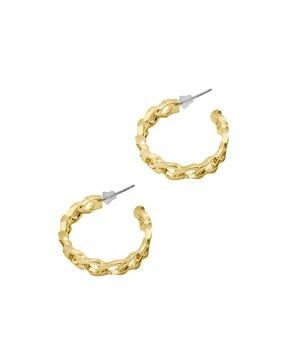 gold-plated hoop earrings