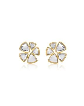 gold-plated inayat statement mirror stud earrings