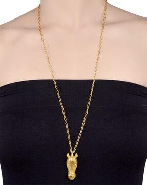 gold-plated long necklace