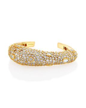 gold-plated stan baroque mirror cuff bracelet