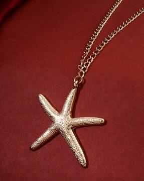 gold-plated starfish pendant with chain