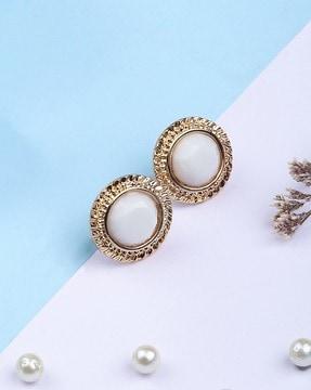 gold-plated & gemstone studded studs