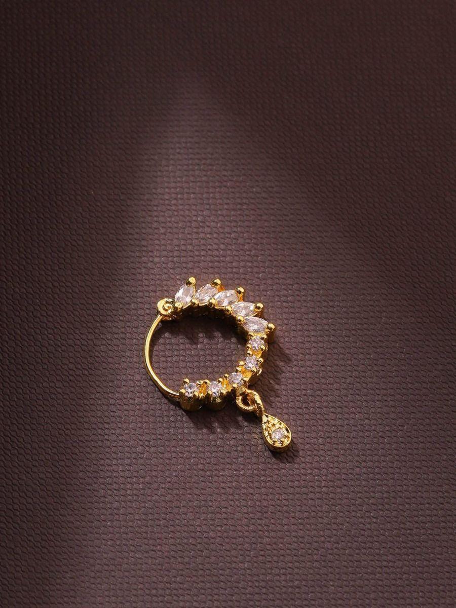 gold plated ad studded nose ring