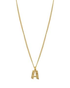 gold-plated alphabet a pendant with chain