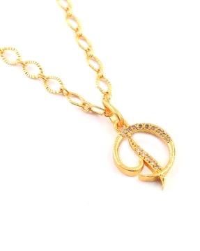 gold-plated alphabet d pendant with chain