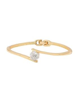 gold-plated american diamond-studded bracelet