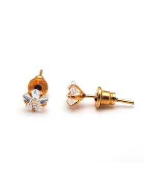 gold-plated american diamond-studded stud earrings