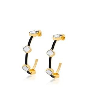 gold-plated amina mirror hoop earrings