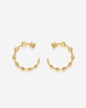 gold-plated ayaana pyramid peel hoop earrings