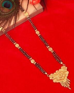 gold-plated beaded mangalsutra