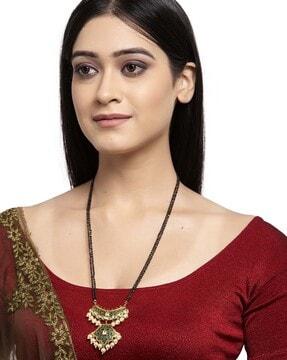 gold-plated beaded mangalsutra