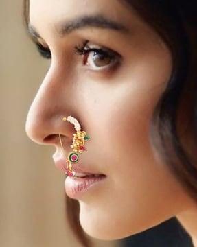 gold-plated beaded nose ring