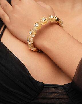 gold-plated bling infinity cut crystal bangle