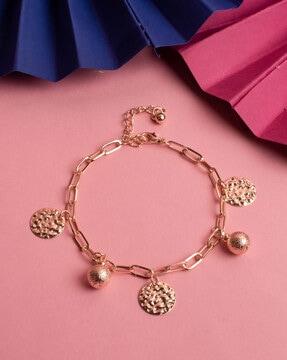 gold-plated bracelet with hangings