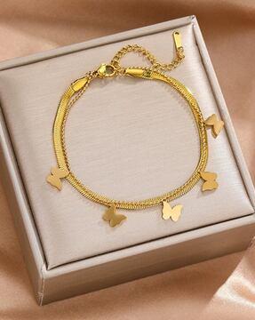 gold-plated bracelet with hangings