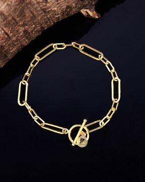 gold-plated bracelet with toggle clasp