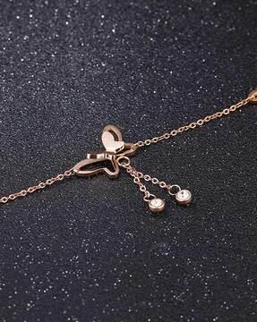 gold-plated butterfly motif anklet