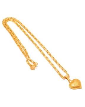 gold-plated chain with heart-shaped locket