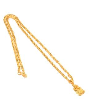 gold-plated chain with radha krishna locket