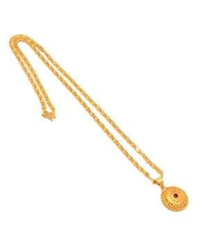 gold-plated chain with round locket