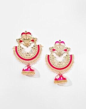 gold-plated chandbali earrings