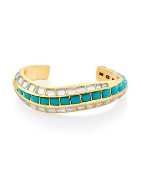 gold-plated chunky cuff bracelet