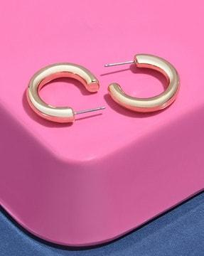 gold-plated chunky hoop earrings
