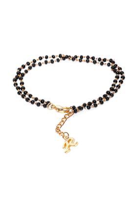 gold plated classic alphabet 'r' mangalsutra bracelet