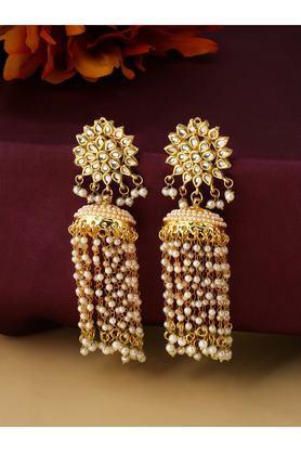 gold plated contemporary jhumkas earrings
