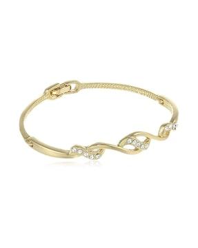 gold-plated continuous wave mile cuff bracelet