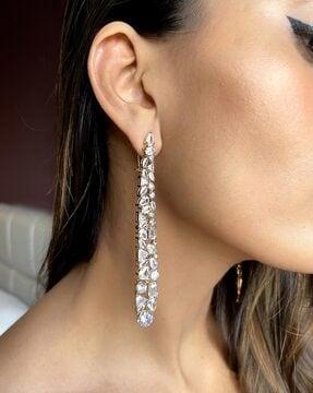 gold-plated crystal drop earrings