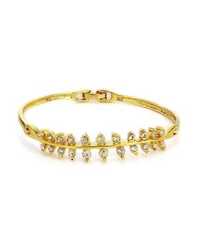 gold-plated crystal studded branch bracelet