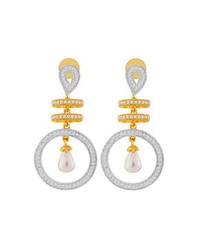 gold-plated cubic zirconia danglers